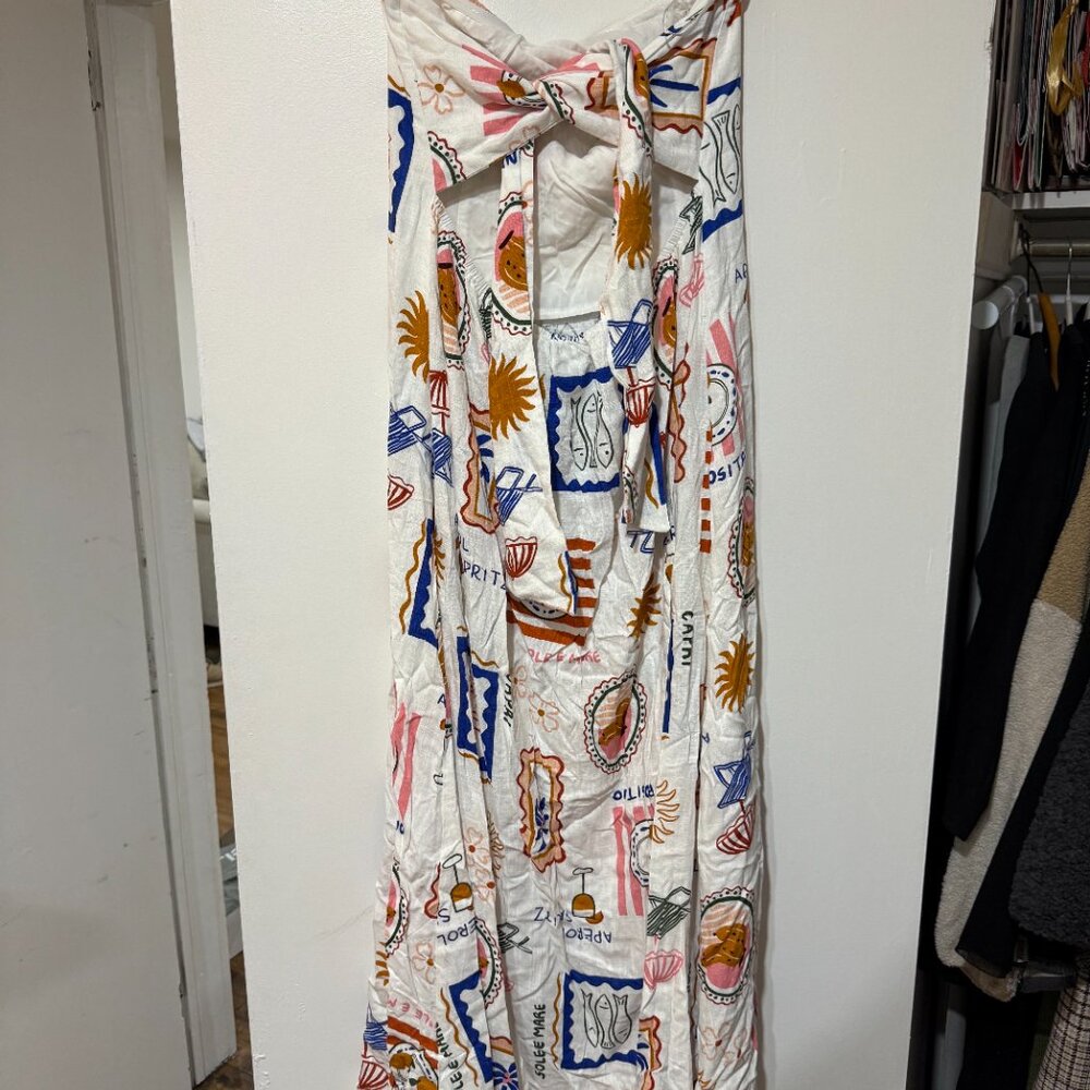 🏷 *NWT*  ✨🍋 Paper Heart Amalfi Print Tie-Waist Maxi Dress 🍹✨ Paper Heart - Picture 4 of 9